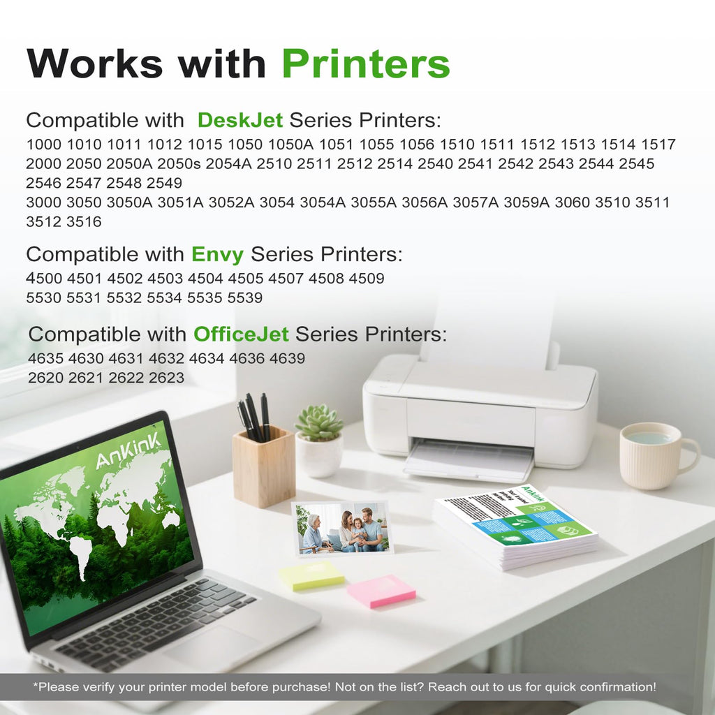 Ankink 61XL Ink Cartridge Replacement for HP 61 XL(Black Color Combo Pack)