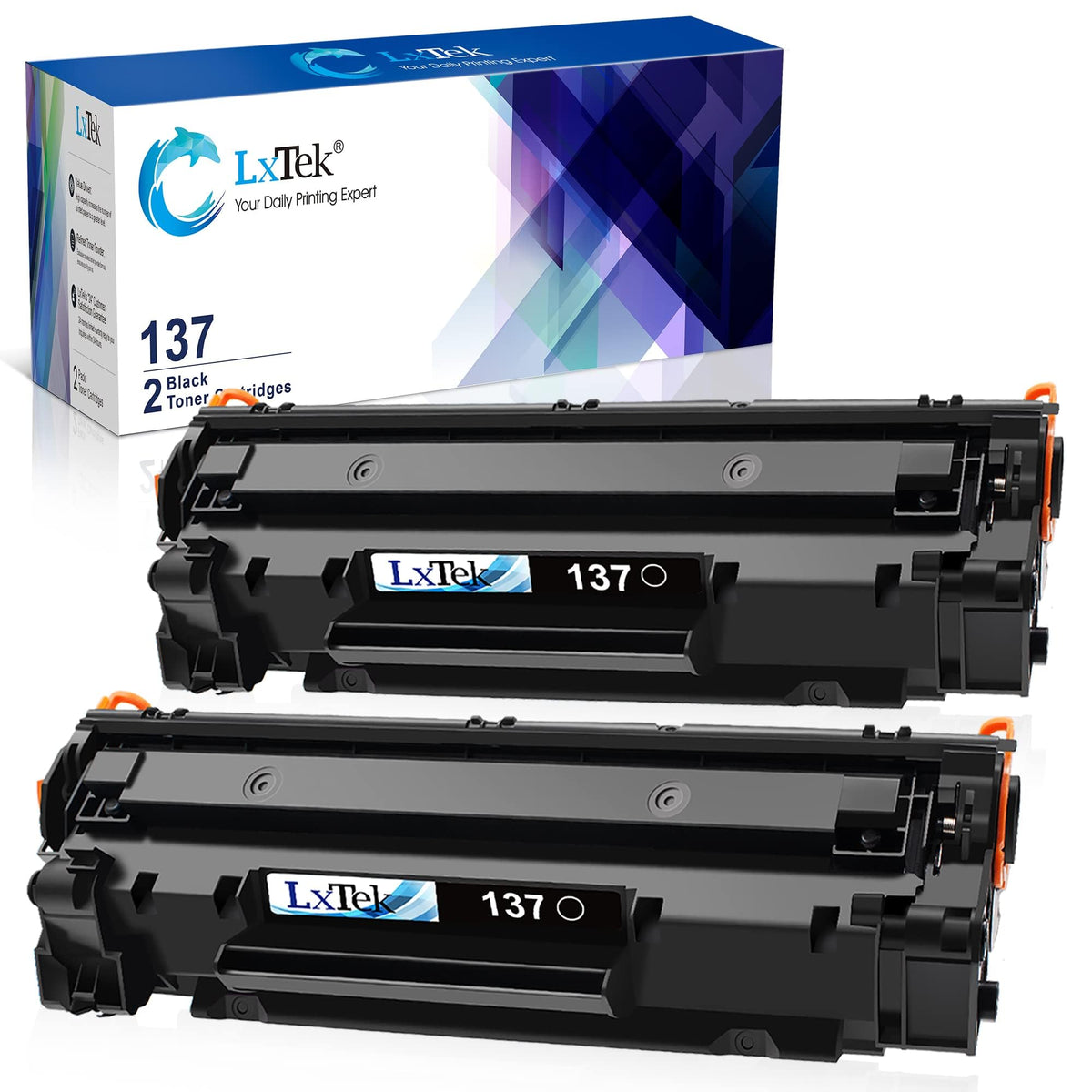 LxTek 137 Black Toner Cartridge Replacement for 137 CRG137 2 Pack 137 Black