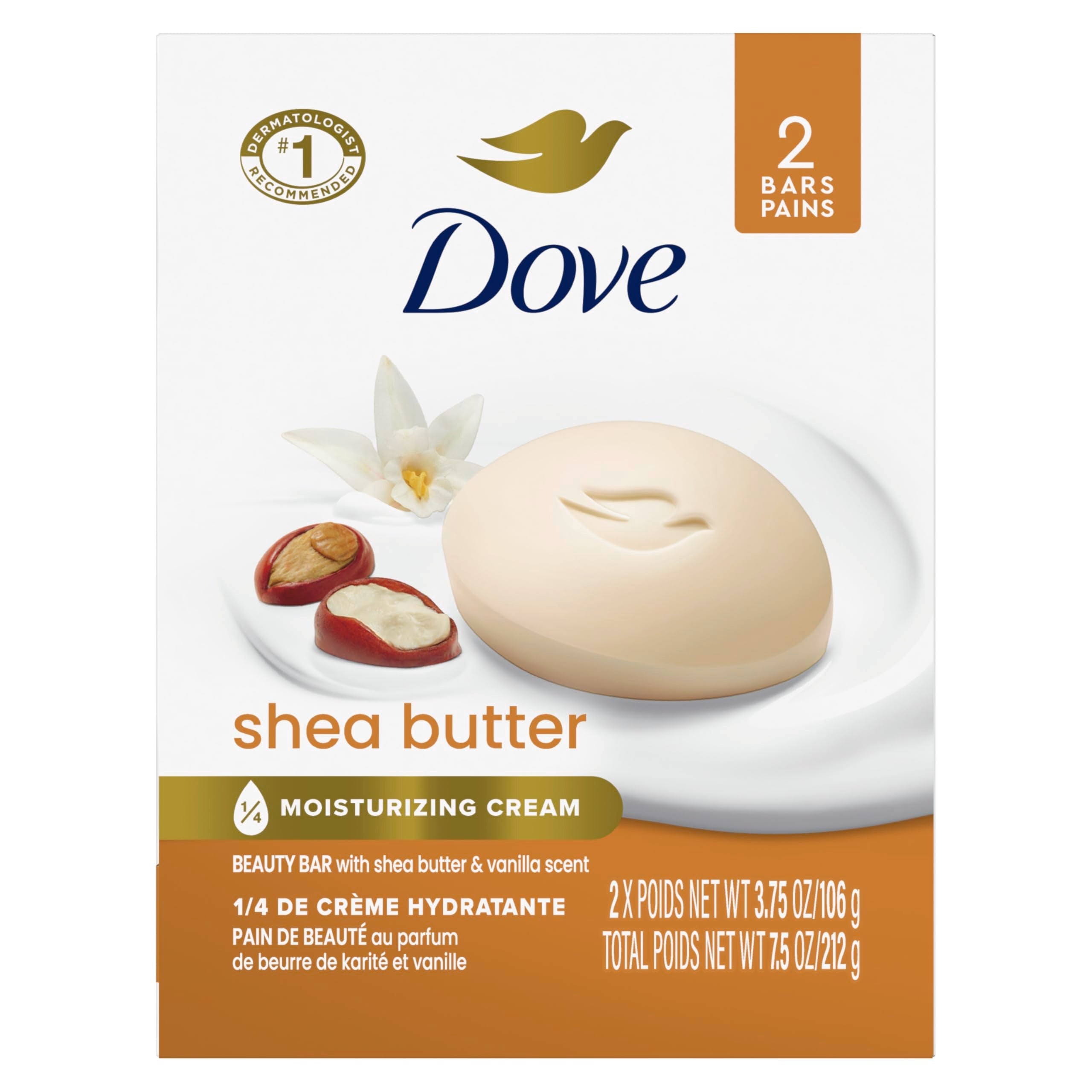 Buy now Dove Beauty Bar Gentle Skin Cleanser Shea Butter 2 Bars Moisturizing for Gentle Soft Skin Care More Moisturizing Than Bar Soap 3.75 oz at indiglob india