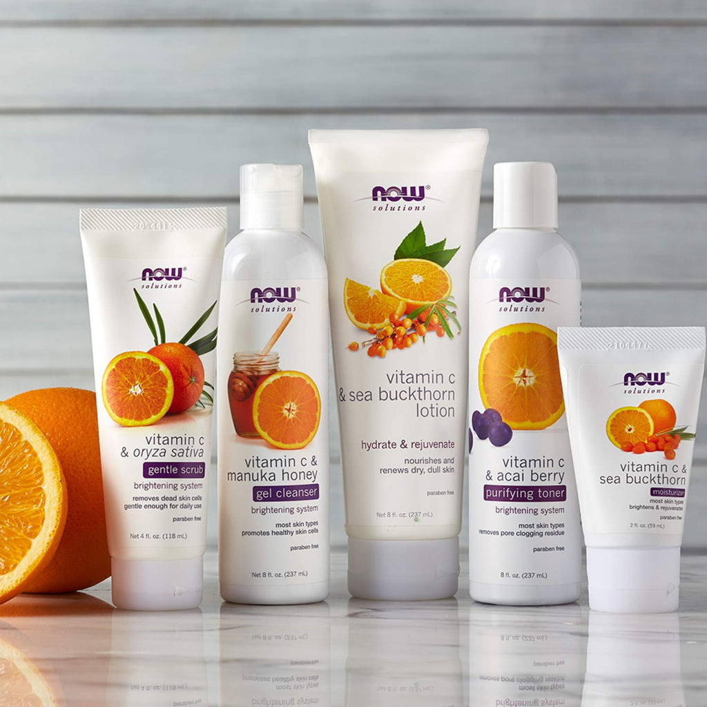Buy now NOW Foods Solutions, Vitamin C and Sea Buckthorn Lotion, Hydrates, Repairs and Nourishes Dry Dull Skin, 8-Ounce at indiglob india