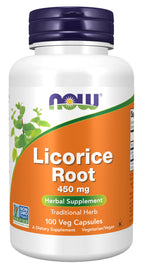Buy now NOW Supplements, Licorice Root (Glycyrrhiza glabra) 450 mg, Herbal Supplement, 100 Veg Capsules at indiglob india