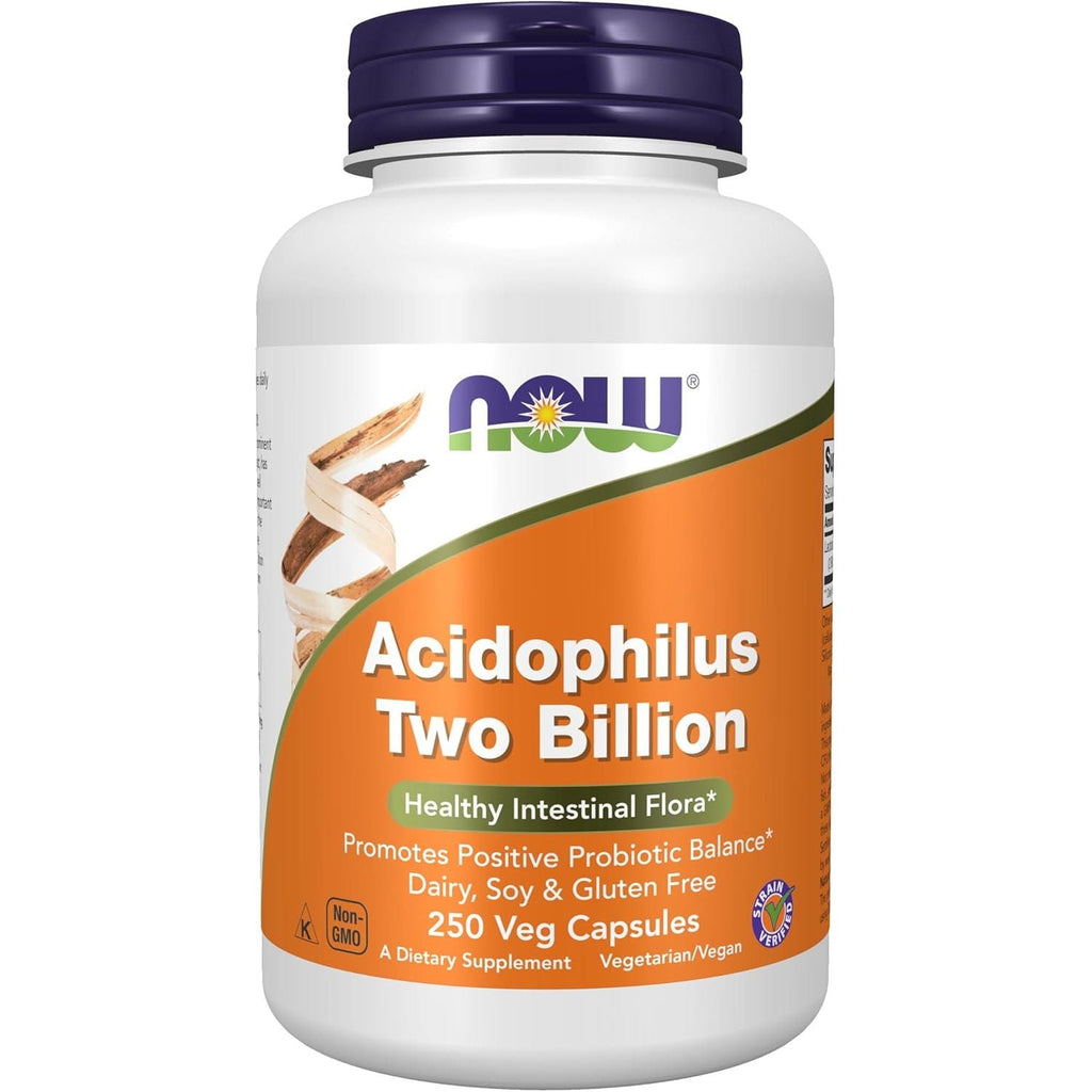 Buy now NOW Foods Supplements, Acidophilus, Two Billion, Strain Verified, Healthy Intestinal Flora*, 100 Veg Capsules 250 Count (Pack of 1) at indiglob india