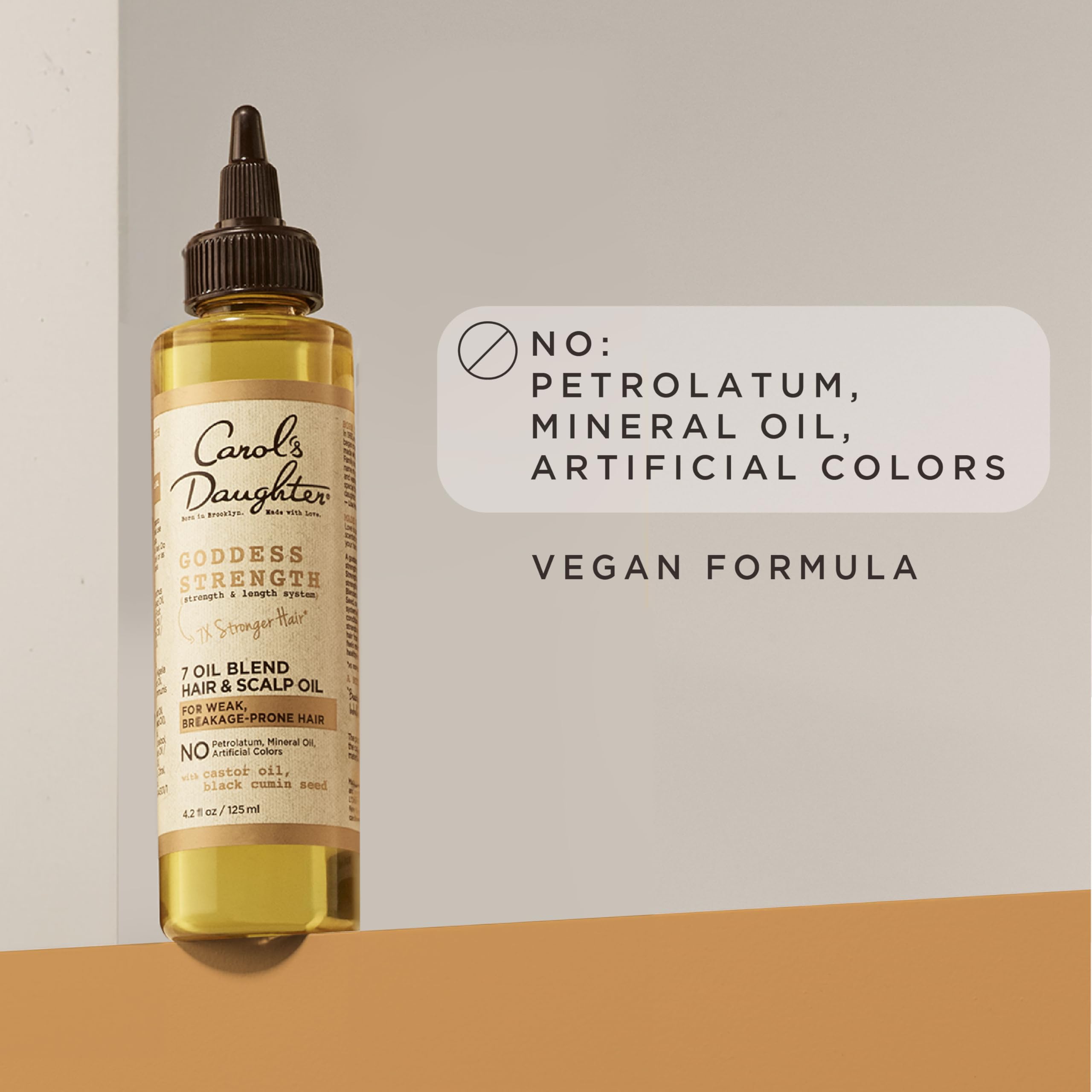 Carol's Daughter Goddess Strength 7 Oil Blend Scalp and Hair Oil for Waves, Coils and Curls, Hair Treatment with Castor Oil, 4.2 Fl Oz