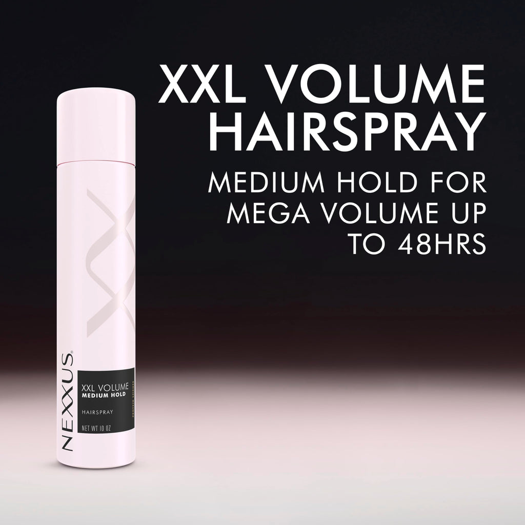 Nexxus XXL Volume Hairspray Medium Hold & Humidity Protection 10 oz | For flat hair - delivers 48 hour volume and flexible hold with shine and humidity protection.