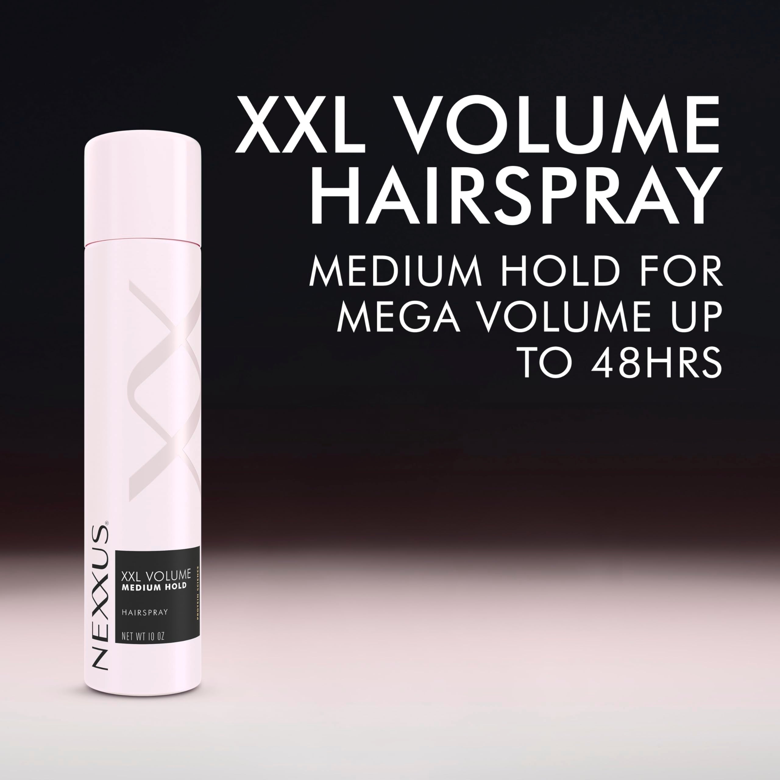 Nexxus XXL Volume Hairspray Medium Hold & Humidity Protection 10 oz | For flat hair - delivers 48 hour volume and flexible hold with shine and humidity protection.