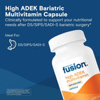 Buy now Bariatric Fusion High ADEK Multivitamin with Iron | Bariatric Multivitamin for Duodenal Switch | Easy to Swallow ADEK Vitamins Bariatric | 90 Capsules | One Month Supply at indiglob india
