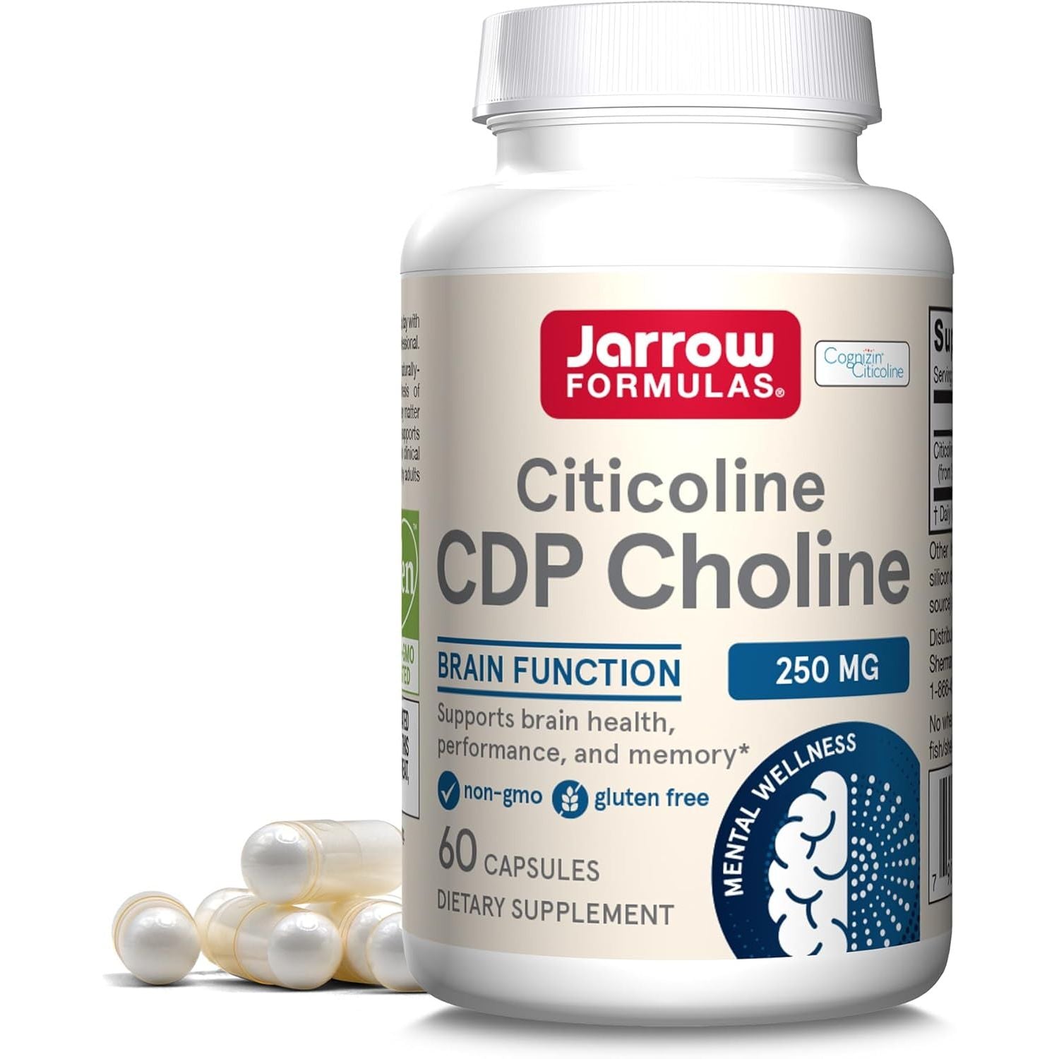 Buy now Jarrow Formulas Citicoline CDP Choline 250 MG, CDP Choline Supplement Supports Brain Health, Performance and Memory, 120 Capsules, Up to a 120 Day Supply 60 Count (Pack of 1) 60 Count at indiglob india
