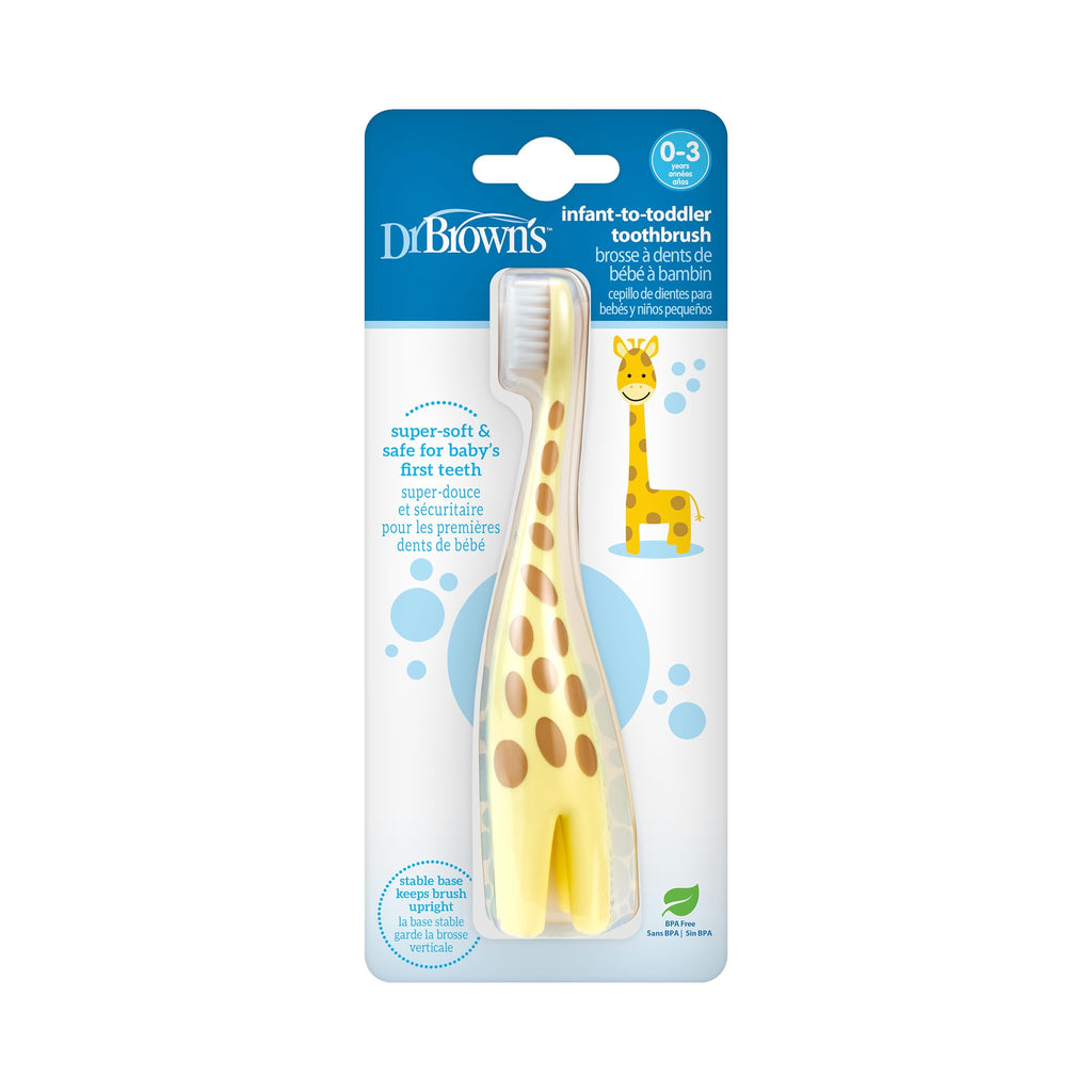 Buy now Dr. Brown's Infant-to-Toddler Toothbrush, Giraffe & Strawberry Toothpaste Set 1 Pack, Giraffe at indiglob india
