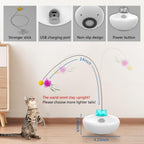 Oxawo Interactive Cat Toys Indoor Cats Toy Automatic Moving Feather Wand