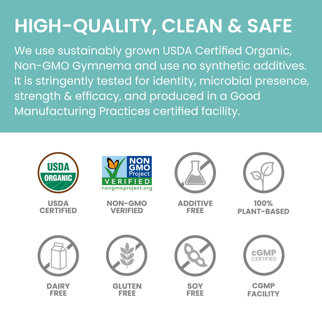 Himalaya USDA Organic Gymnema Sylvestre Extract 700mg,Gymnema Sylvestre Supplements,Herbal Glucose Metabolism Support,Gymnema Sylvestre Capsules,Non-GMO, Vegan, Gluten Free,Additive Free,120 Caplets