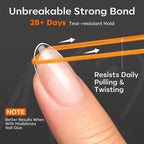 Modelones Short Almond Nail Tips 360pcs feature a strong, unbreakable bond lasting over 28 days; ideal for daily wear.