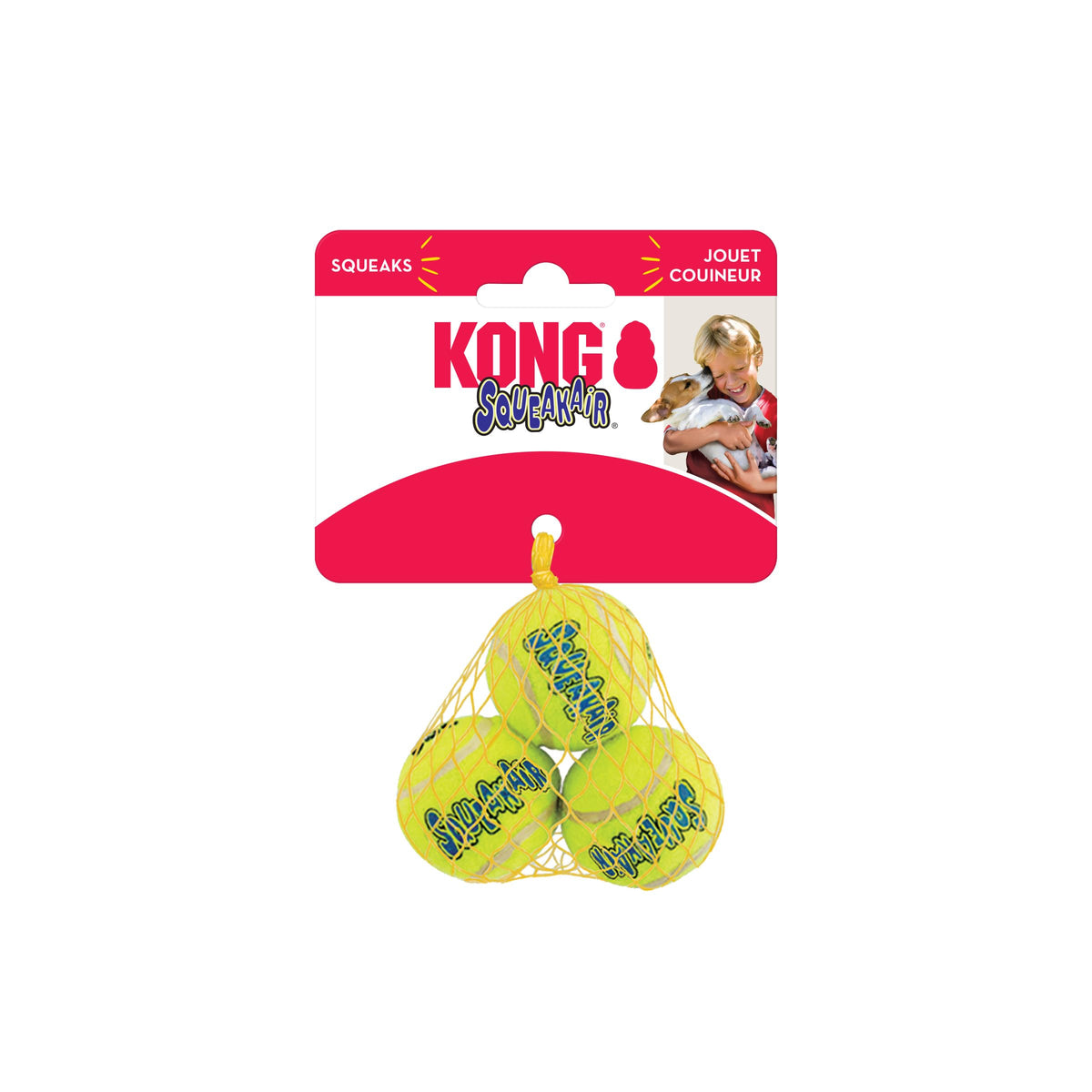 KONG - Squeakair Ball - Dog Toy Premium Squeak Tennis Ball, Gentle on Teeth (X-Small (6 Pack))