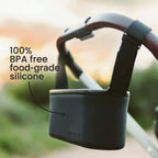 Silicone Stroller Organize, 40 oz Cup Holders, Waterproof & Easy-Clean, BPA-Free Caddy with Phone Pocket & Storage, Universal Anti-Slip Straps Fit UPPAbaby, Bugaboo, Nuna, Doona & Most Strollers