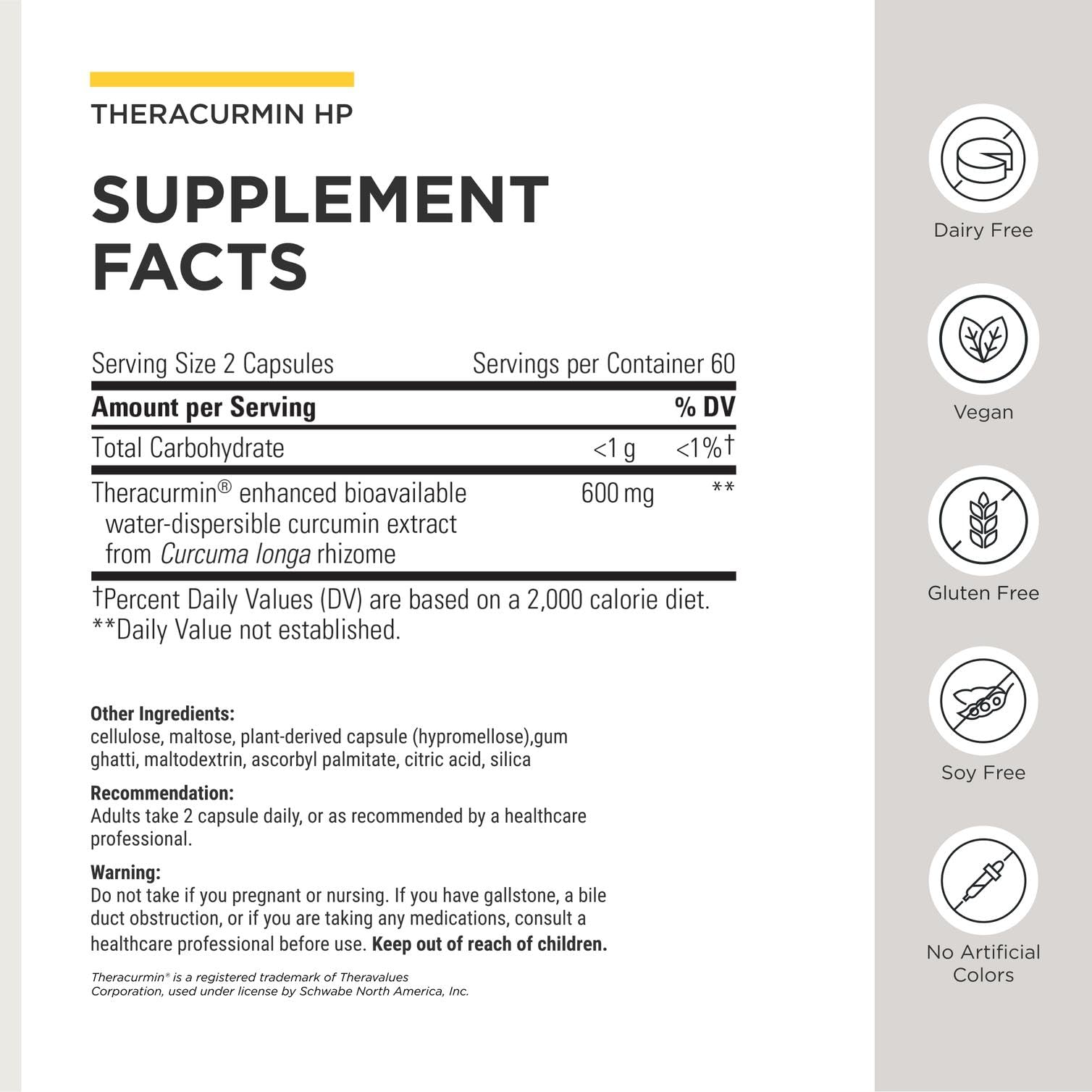 Integrative Therapeutics Theracurmin HP - Heart & Joint Health Support* - Muscle Recovery Support* - 27x More Bioavailable Than Standard Curcumin Extract - 120 Capsules (60 Servings)