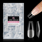 Buy now UNA GELLA Almond Gel Nail Tips, 504PCS Pre Etched Clear Fake Nails Tips Medium Almond Shape - 12 Sizes Full Cover Soft Acrylic Press On Nail Extensions No C Curve Gift for Diy at Home at indiglob india