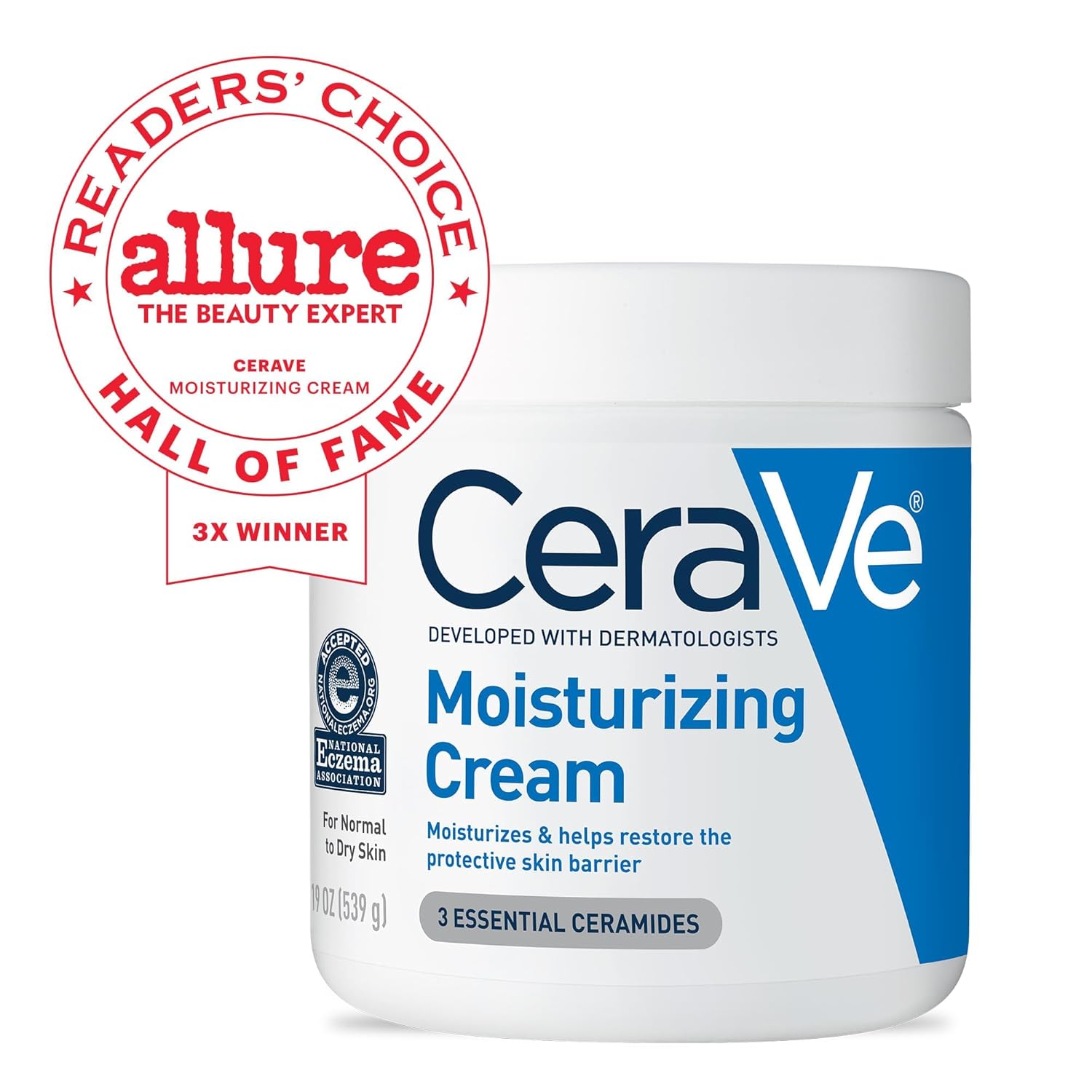 Buy now CeraVe Moisturizing Cream, Body and Face Moisturizer for Dry Skin, Body Cream with Hyaluronic Acid and Ceramides, Daily Moisturizer, Oil-Free, Fragrance Free, Non-Comedogenic, 19 Ounce at indiglob india