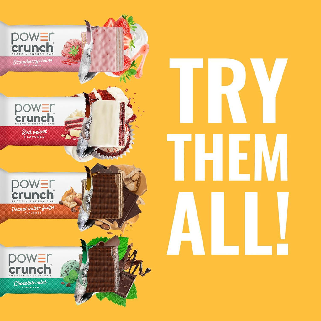 Power Crunch Chocolate Strawberry Protein Bars, 12 Ct, 1.4 oz each