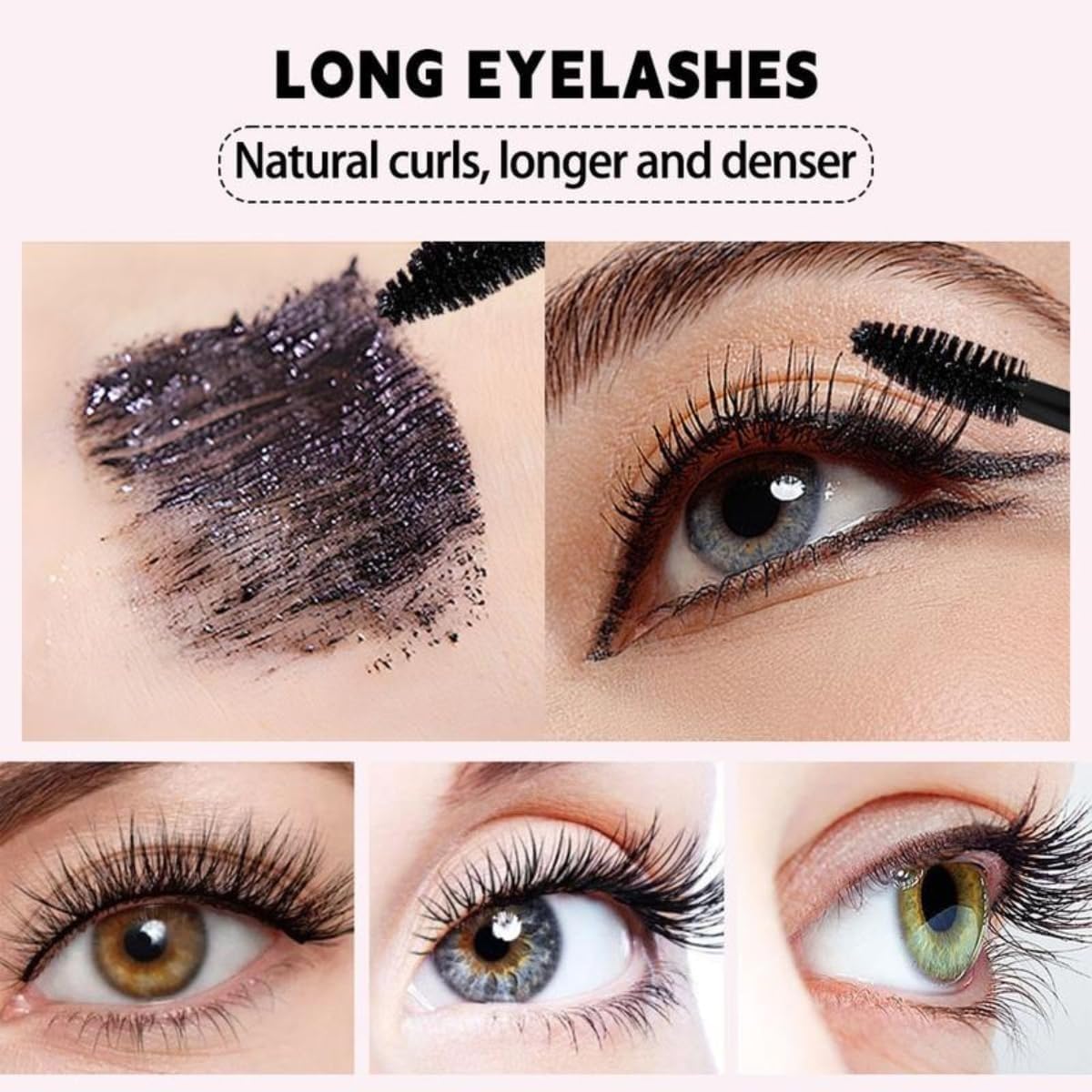 7D Waterproof Volume Mascara, Black Lengthening Thickening Softer Fuller Lashes Mascara,Long Lasting Natural Curling Lashes for Professional Eye Makeup, for Women and Girls (1Pcs)