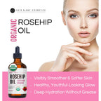 Kate Blanc Cosmetics Rosehip Oil for Face & Skin (4oz) | Organic, Pure, Cold Pressed, Rosehip Seed Face Oil for Facial & Gua Sha Massage