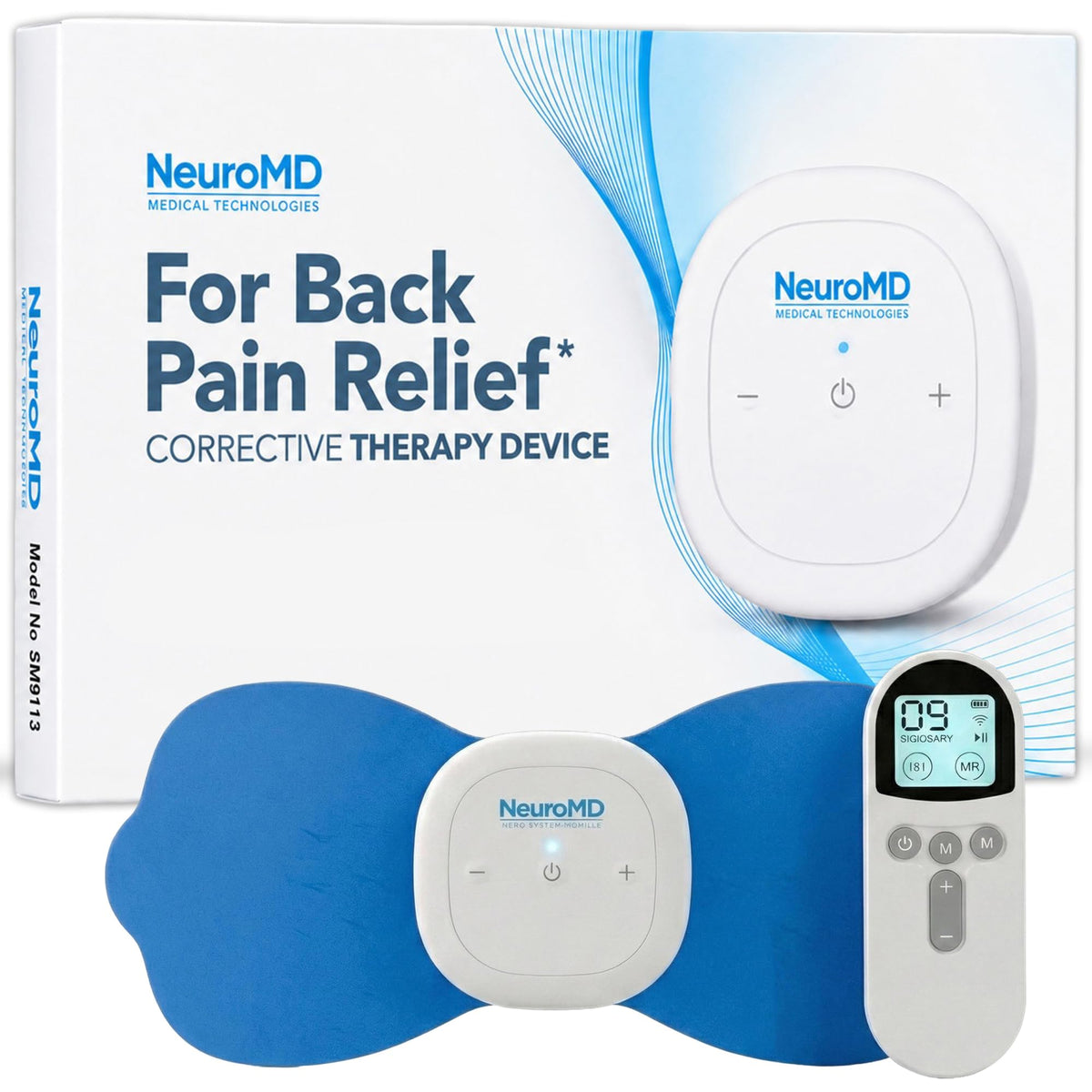 NeuroMD NMES Wireless Muscle Stimulator – Portable Device for Temporary Relief of Pain Due to Sore/Aching Muscles, Model SM9113