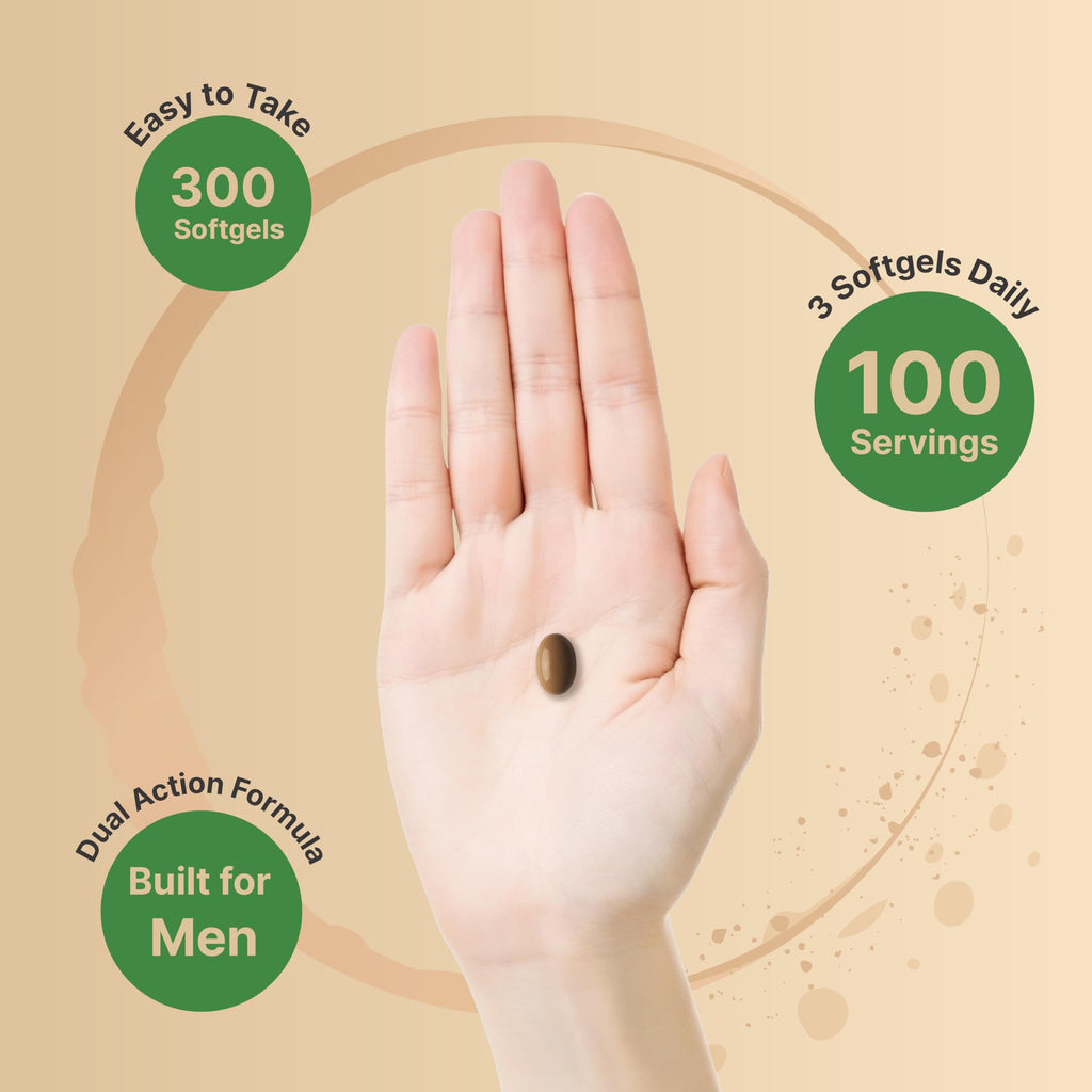 Saw Palmetto for Men with Pumpkin Seed Oil, 1200mg, 300 Softgels
