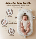 Baby Lounger Pillow, Nursing Pillow & Tummy Time Mat with Washable Cover