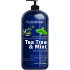 New York Biology Tea Tree Body Wash for Men & Women - 16.9 Fl Oz | Moisturizing Body Wash Helps Soothe the Skin, Refreshing & Hydrating Cleanser for Body & Feet