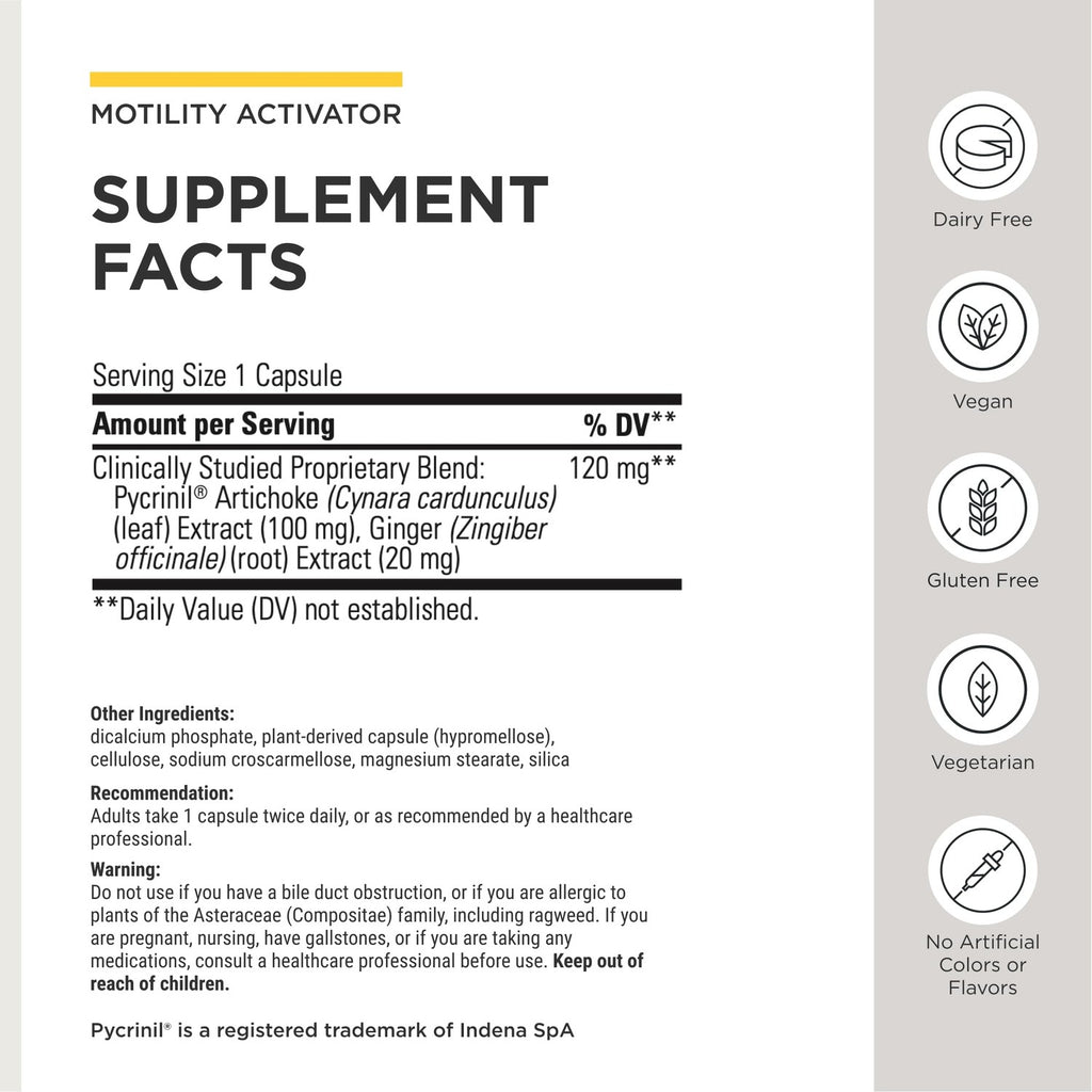 Integrative Therapeutics Motility Activator - GI Motility & Gut Health Support Supplement* - Supports Gastrointestinal Comfort* - Dairy-Free & Gluten-Free - 60 Capsules (60 Servings)