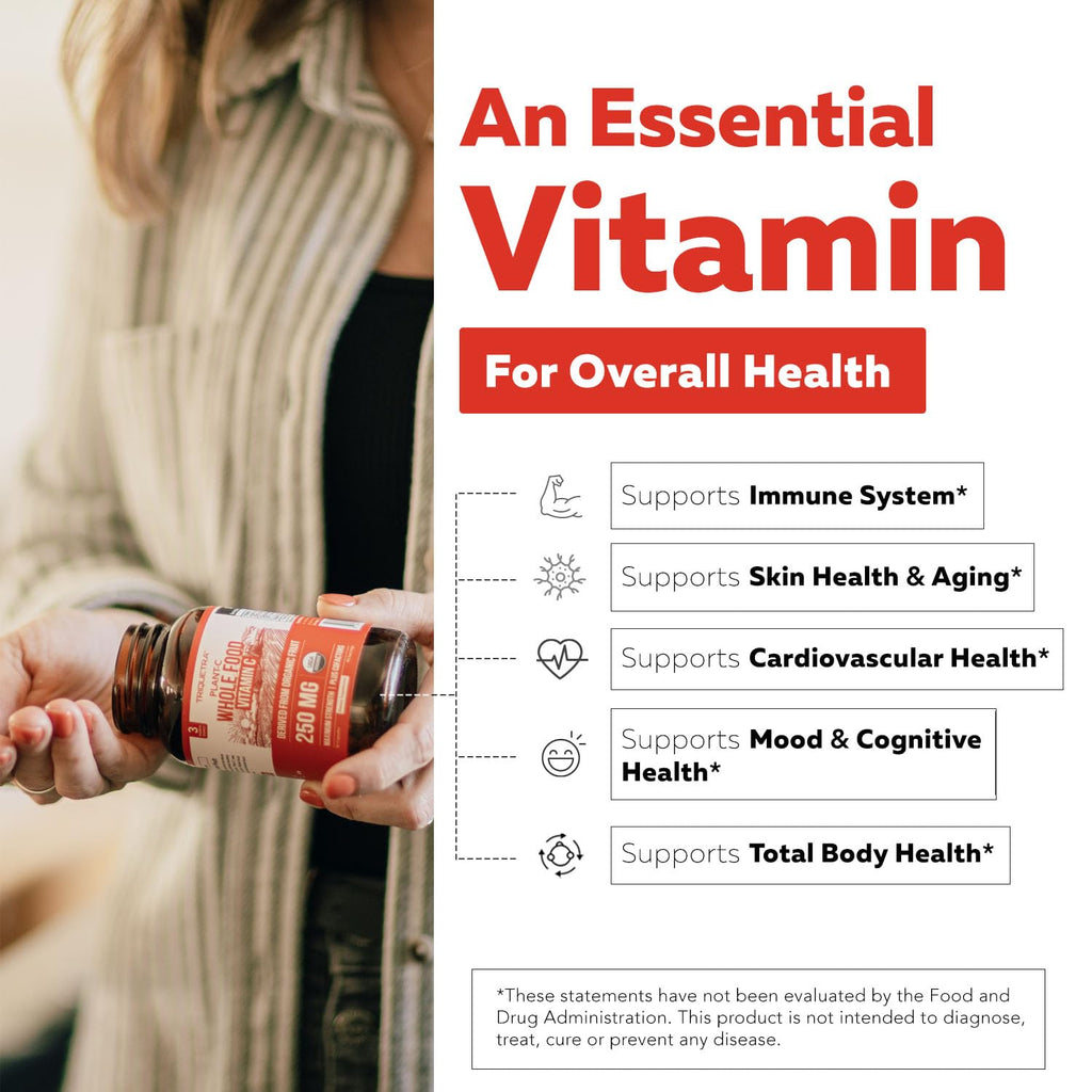 Organic Vitamin C | Whole Food Vitamin C from Fruit Plus Absorption Enhancing Cofactors - Vegan, Enhanced Bioavailability - Immune Support, Antioxidant, Total Health (90 Servings)
