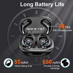 Buy now Ltinist Wireless Earbud, Bluetooth 5.3 Headphones Pure Bass Sound with Earhooks, 75H Battery Over Ear Headphones with Dual-LED Display, IP7 Waterproof Earphones Built-in Microphone for Running Sports at indiglob india