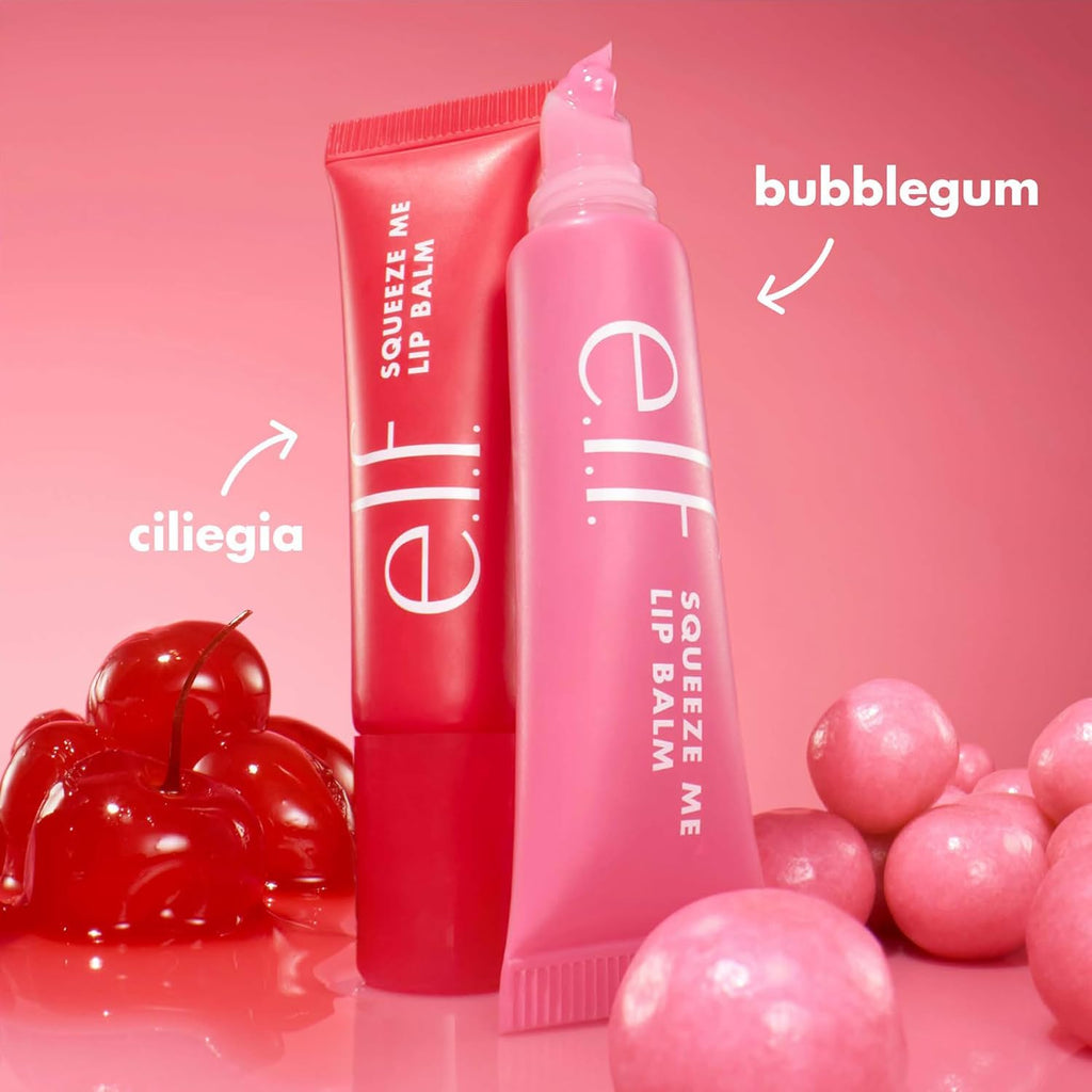 Buy now e.l.f. Squeeze Me More Lip Balm Duo, Moisturizing Balm For A Sheer Tint Of Color, Made With Hyaluronic Acid, Vegan & Cruelty-Free, Cherry & Bubblegum (Pack of 2) at indiglob india