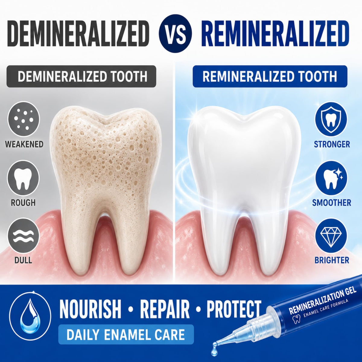 Remineralization Gel - 5 Syringes of Gel. Remineralizing and Reduces Teeth Sensitivity After Teeth Whitening Treatment