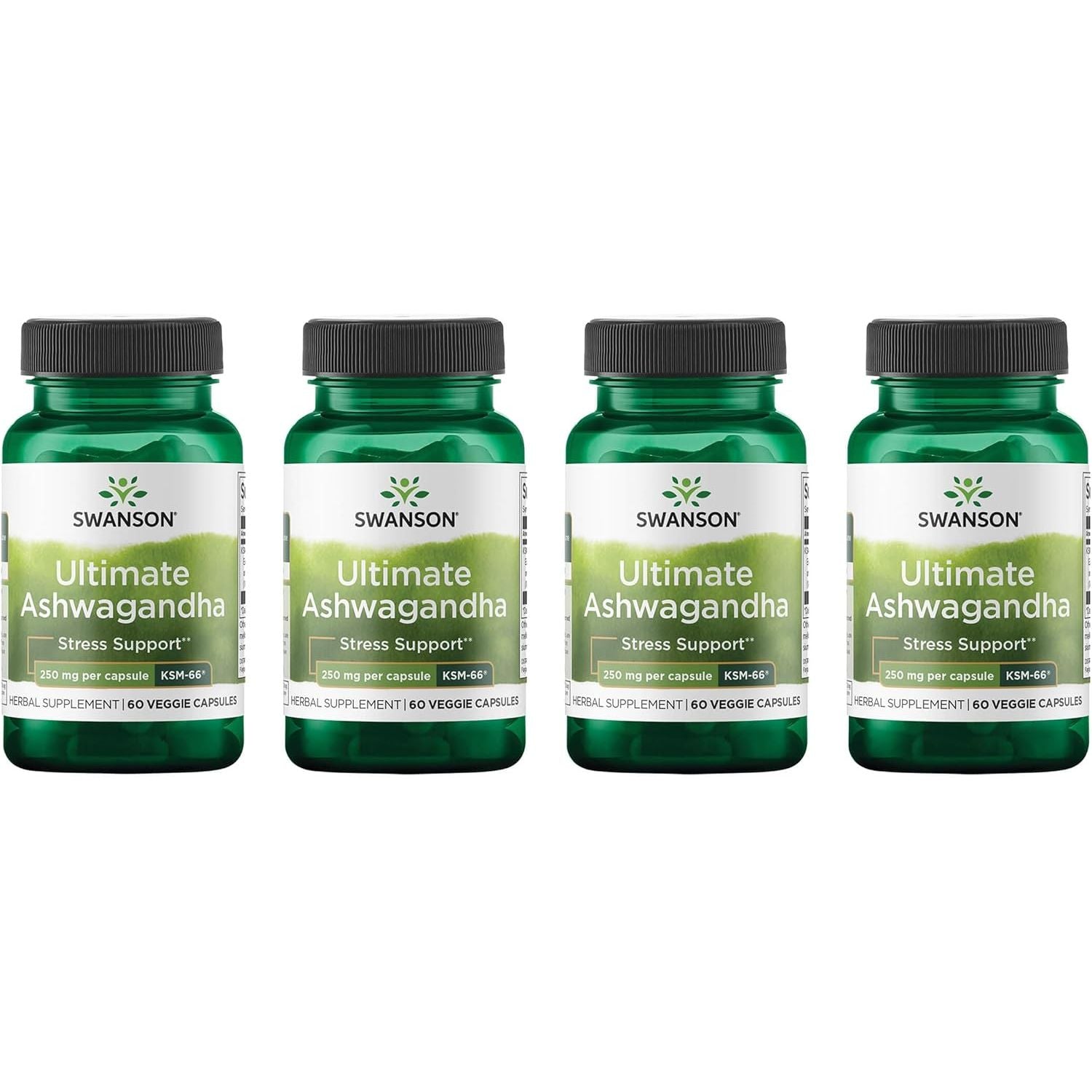 Buy now Swanson Ultimate Ashwagandha KSM-66 - Herbal Supplement Supporting Healthy Stress Levels & Relaxation - Natural Formula to Promote a Calm & Relaxed Mindset - (60 Veggie Capsules, 250mg Each) 60 Count (Pack of 4) at indiglob india