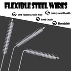 Straw Cleaner Brush for Stanley, 12 Inch Reusable Straw Brush Suitable for 40/30/20 oz Stanley Mug, 12mm Wide Drinking Straw Cleaning Brush for Sippy Cups, Cigarette Holder and Test Tubes (6 PCS)