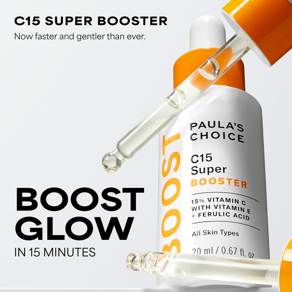 Paula's Choice BOOST C15 Super Booster 15% Vitamin C Face Serum | Daily Serum with Vitamin E & Ferulic Acid for Discoloration & Glow, Fragrance-Free