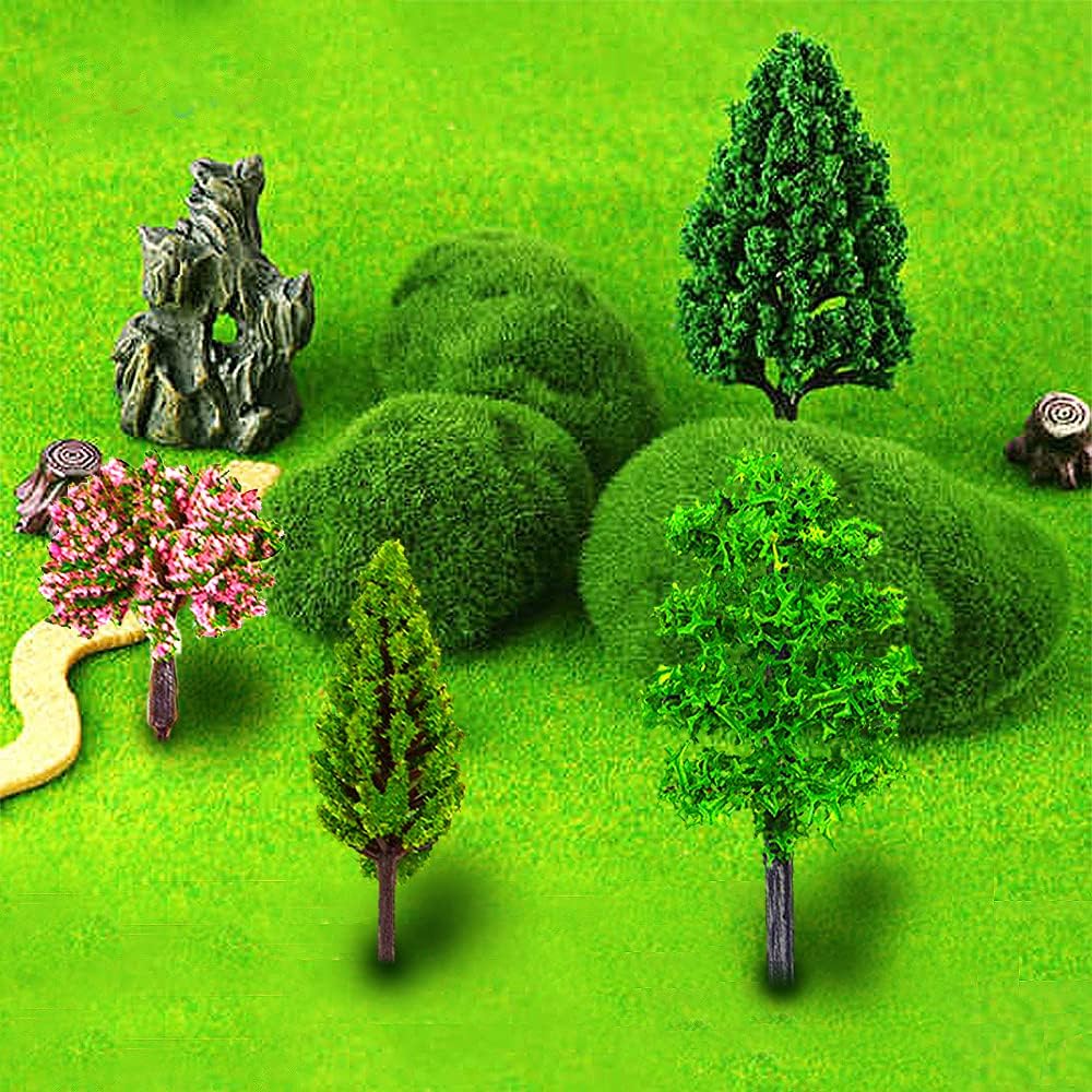 Buy now 70pcs Mini Mixed Miniature Fake Trees Model Train Scenery Artificial Wargame Trees Model Railroad Scenery Diorama Supplies for DIY Landscape at indiglob india