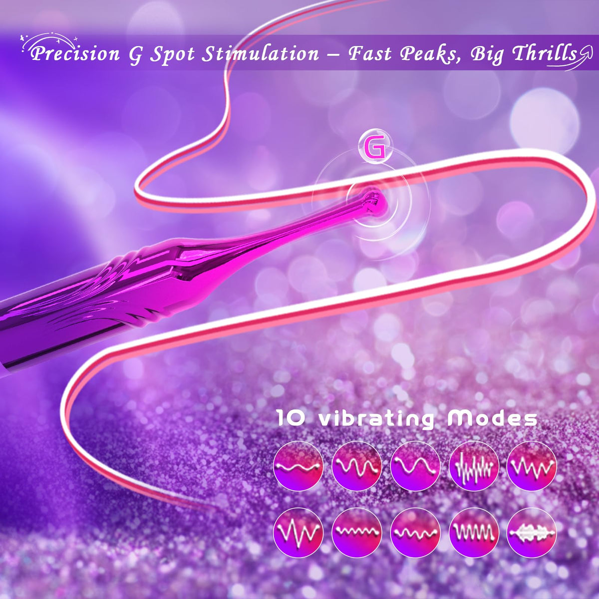 Bullet Wand Clitoris Vibrator, High Frequency Women Adult Sex Toys