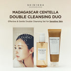 SKIN1004 Centella Double Cleansing Duo, Cleansing Oil 6.76 fl.oz & Ampoule Foam Cleanser 4.23 fl.oz, Korean Gentle Face Cleanser Gift Set, Makeup Remover with Madagascar Centella, Korean Skincare