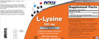 Buy now Now L-Lysine 500 mg, 360 Vegetarian Capsules at indiglob india