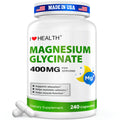 Magnesium Glycinate 400mg per Capsule – 240 Capsules – High Absorption Magnesium Supplement for Relaxation, Calmness & Muscle Support – Gentle on Stomach - for Men and Women – Made in USA