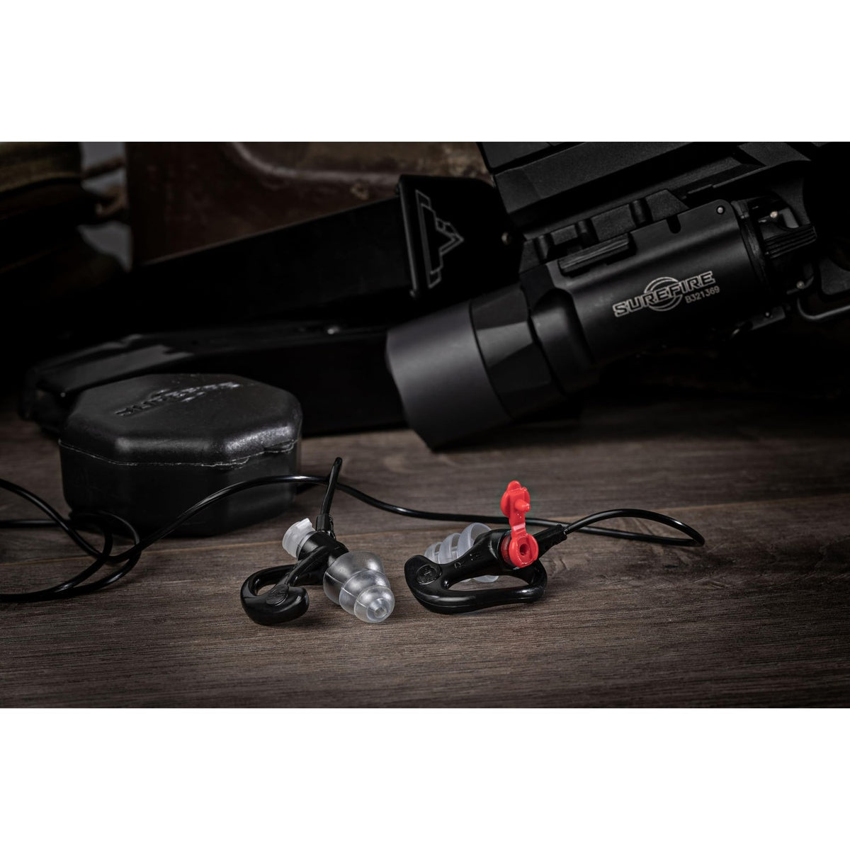 SureFire EP4 Sonic Defenders Plus Filtered Earplugs, Triple flanged Design, Reusable, Black, Medium