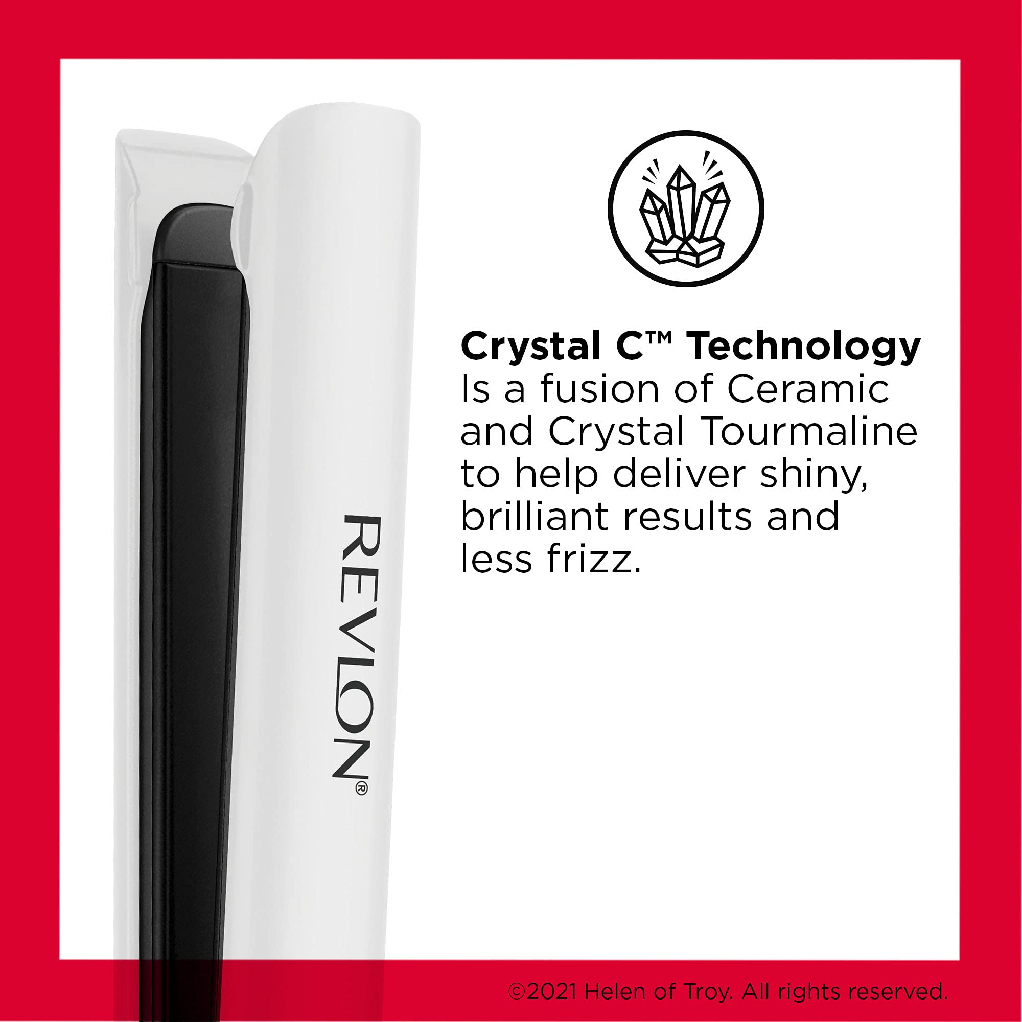 Buy now REVLON Crystal C + Ceramic Digital Hair Flat Iron | Long-Lasting Shine and Less Frizz, (1 in) at indiglob india