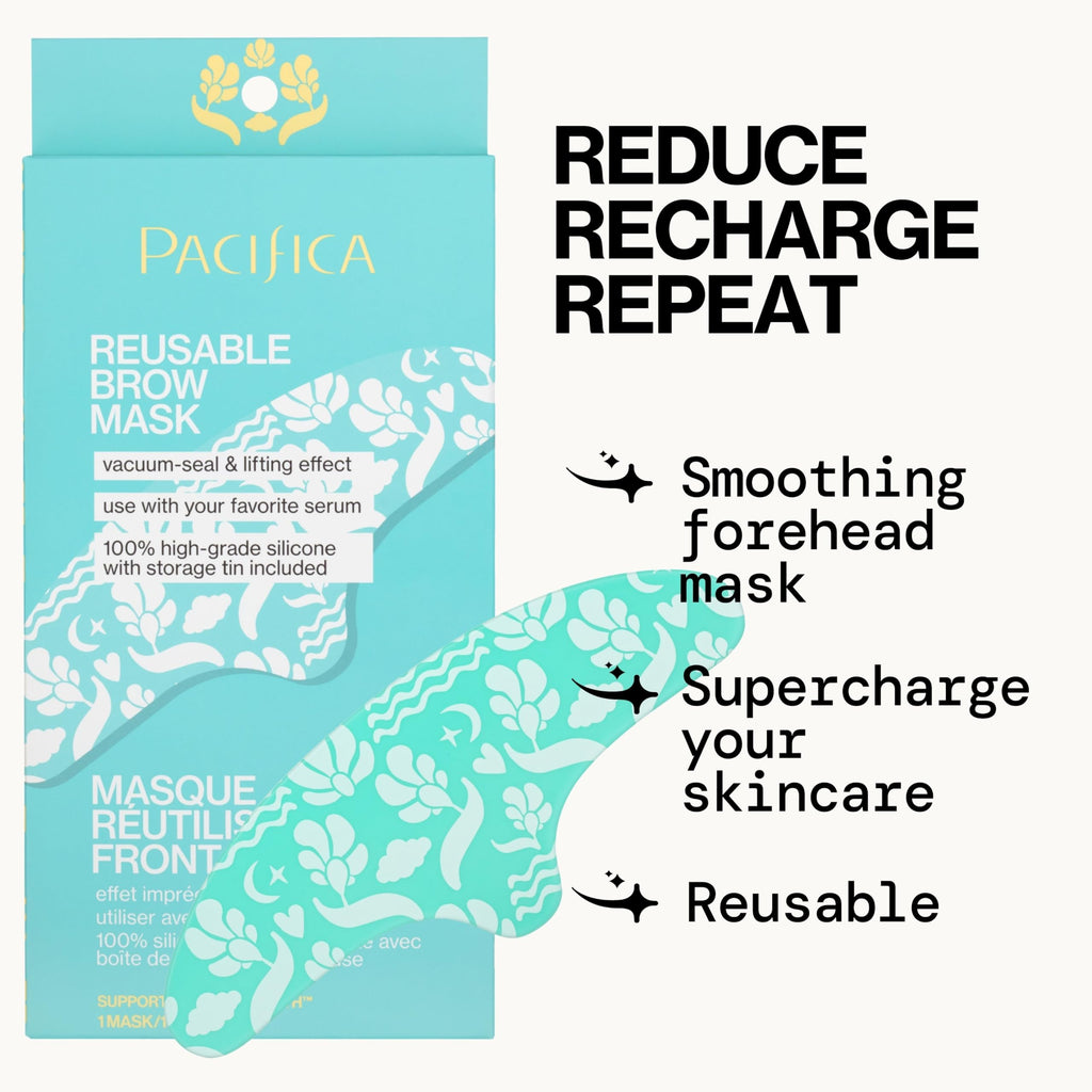 Pacifica Reusable Brow Mask – 100% Silicone Forehead Wrinkle Patch for Brow Lift, Reusable Anti-Wrinkle Pad Smooths Frown Lines, Vegan, Fragrance-Free, Vegan & Cruelty-Free, 1 Piece