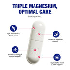 Triple Magnesium Complex 400 Mg - Clinical Formula Chelated Magnesium Supplement with Glycinate Malate and Citrate for Optimal Muscle Nerve Bone & Digestive Health Support - 1 Month Supply