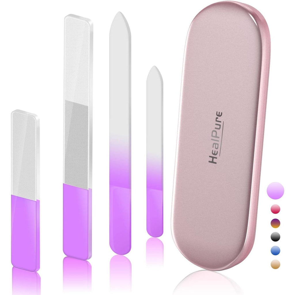 Buy now Glass Nail File and Nail Shiner, 4PC Crystal Nail File and Nano Glass Nail Buffer, Premium Set with Case, Professional Manicure Tool Fingernail Czech File for Natural Nail, Gift for Women and Girls at indiglob india