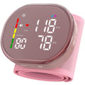 GUAEVER Wrist Blood Pressure Monitor, Rechargeable, Large LED Display, Pink