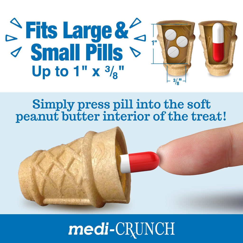 Medi-Crunch Dog Pill Treats for Medication, Peanut Butter, 30 Count