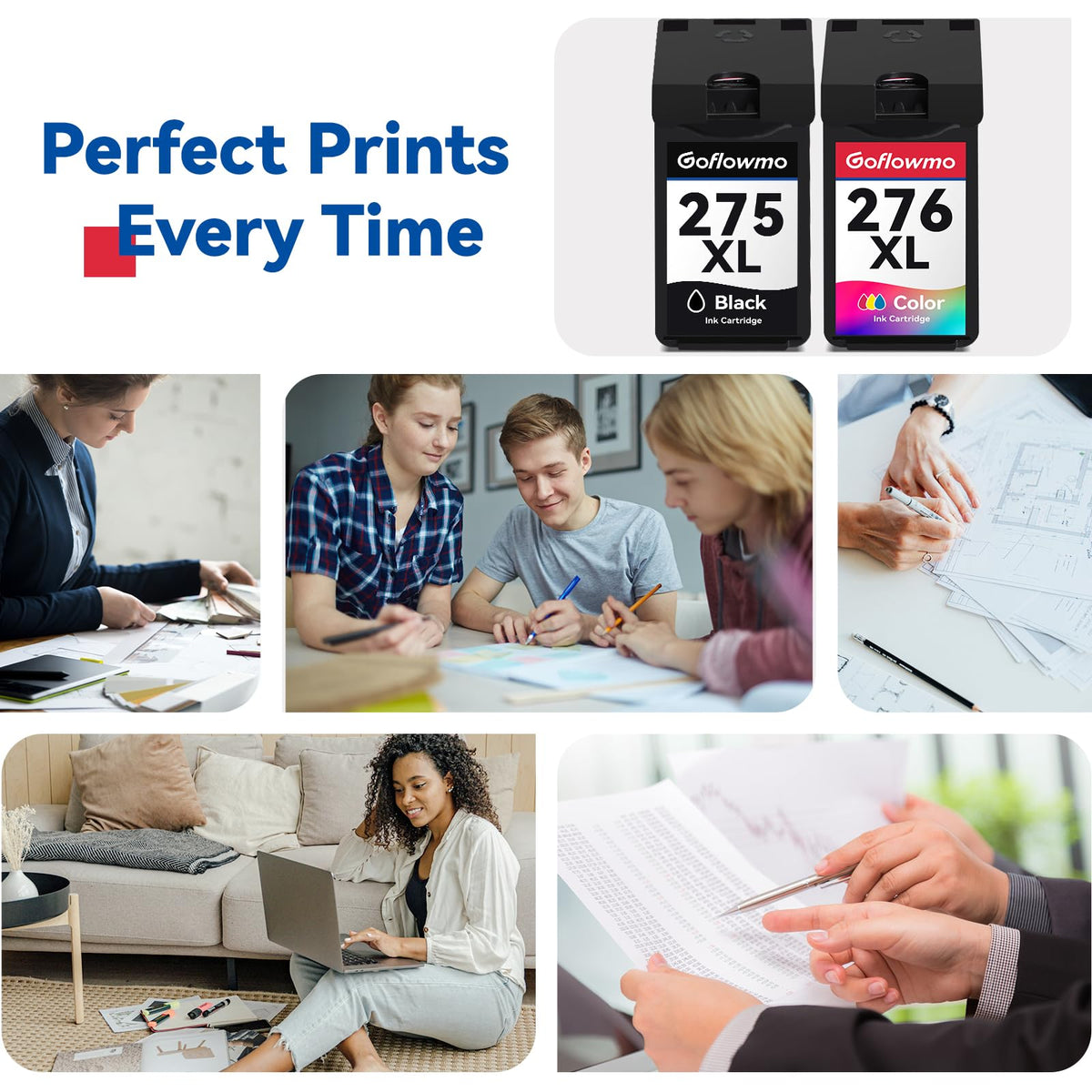 275XL 276XL Ink Cartridge Compatible for Canon PG-275 CL-276 XL Black Color