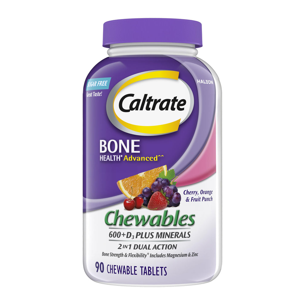 Caltrate Chewables 600 Plus D3 Vitamin D and Calcium Supplement, 155 count | Sugar Free, Highest Level of Vitamin D3, Maximizes Calcium Absorption to Support Strong Bones and Daily Function