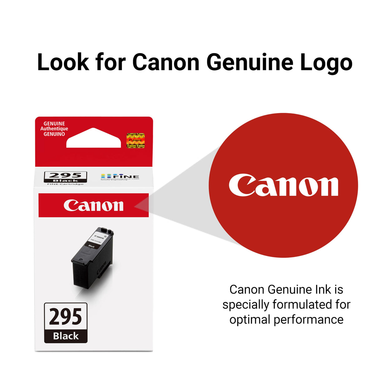 Canon PG-295 Genuine Black Ink Cartridge, Compatible with TR7120, TS6520, TS4320